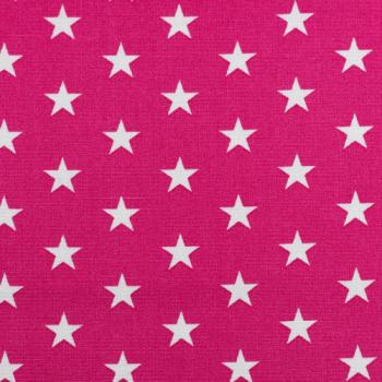 Baumwoll Druck Sterne Pink/Weiß  Ø 1 cm